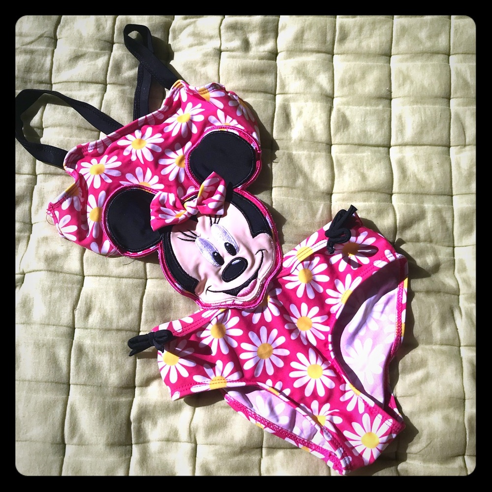 3T Disney Minnie pink side cut out pathing suit